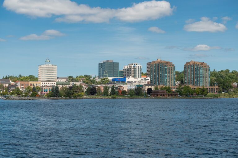 Barrie, Ontario seen across Kempenfelt Bay